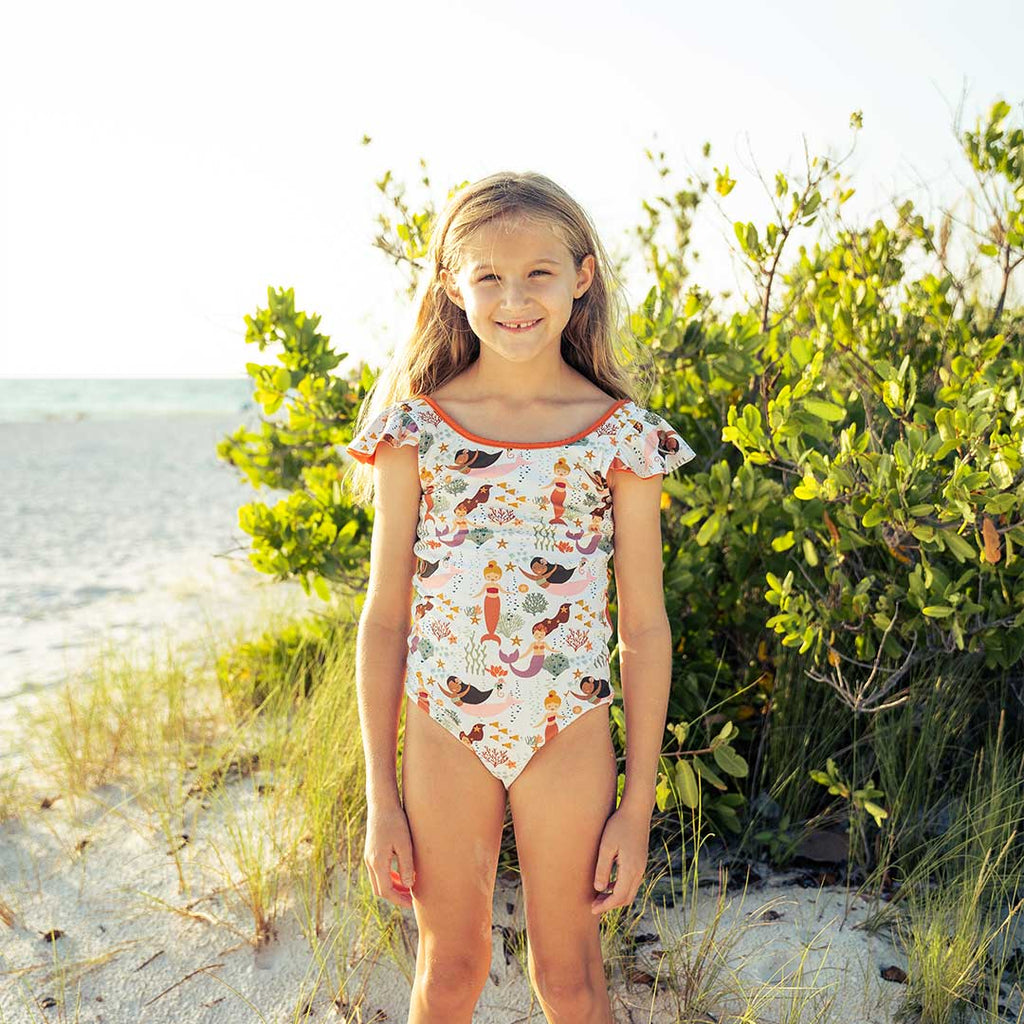Emerson and Friends | Making Waves Mermaids Reversible One Piece Girls Swimsuit