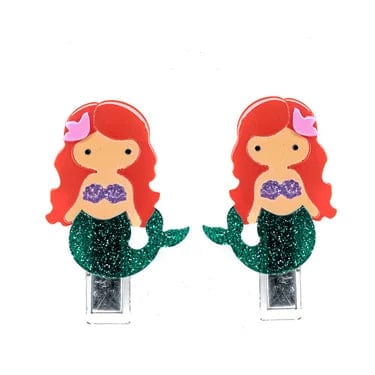 Lilies & Roses NY | Cute Doll Mermaid Red Hair Glitter Alligator Clips
