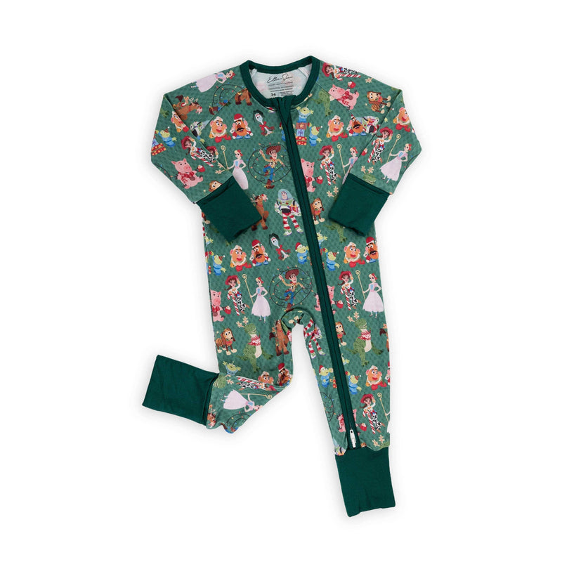 Christmas Toy Box Zipper Romper