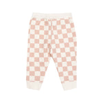 Angel Dear | French Terry Checkerboard Pink Ruffle Patch Sweatshirt & Jogger