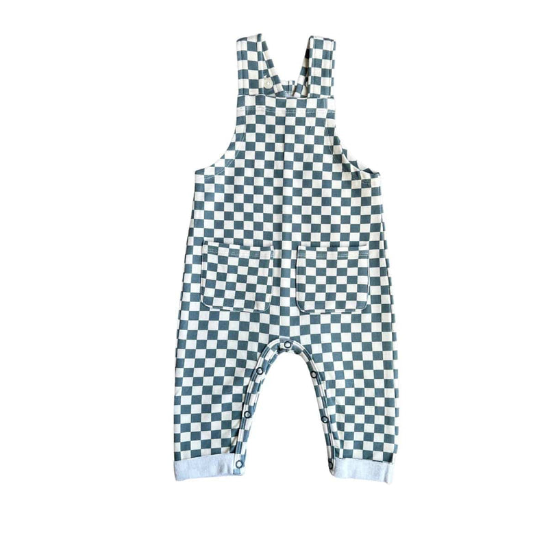 babysprouts | Pocket Overalls - Checkered in Storm