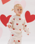 Quincy Mae | Heart Knit Sweater - Natural