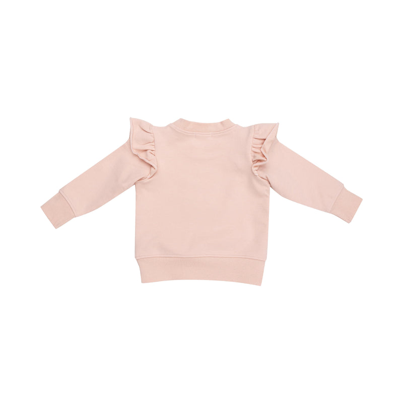 Angel Dear | French Terry Checkerboard Pink Ruffle Patch Sweatshirt & Jogger