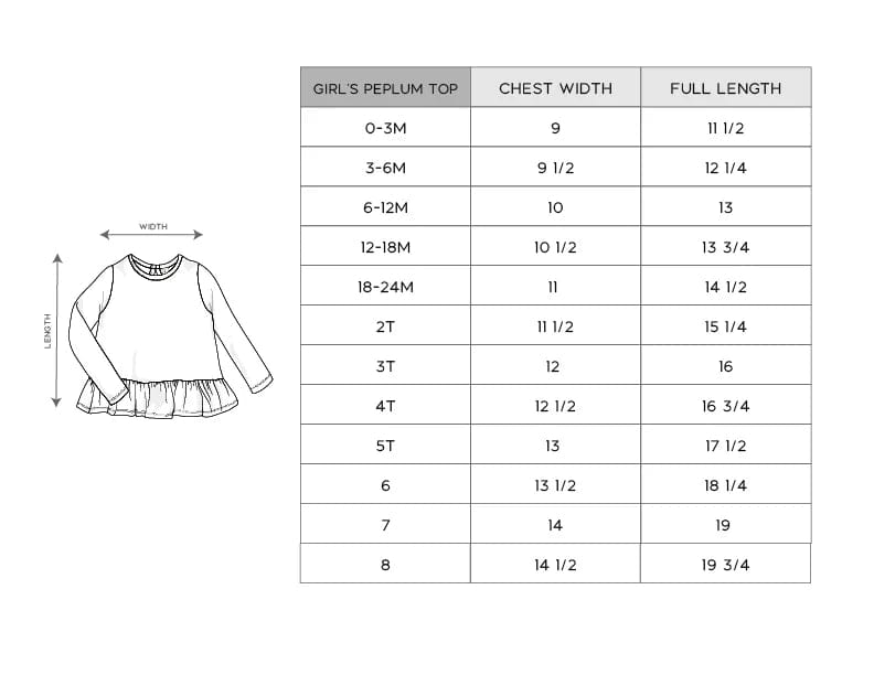 babysprouts | Long Sleeve Peplum Top - Bows