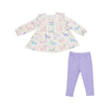 Angel Dear | French Terry Fun Unicorns Ruffle Tunic & Rib Leggings