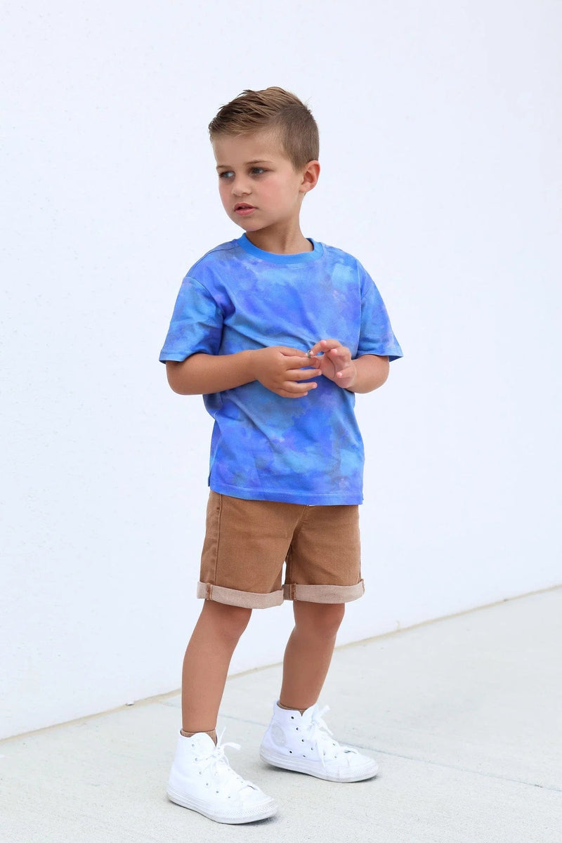 Little Bipsy | Watercolor Tee - Blue