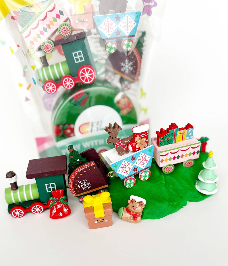 Earth Grown KidDoughs | Christmas Train Sensory Play Dough Play Kit