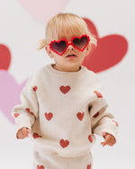 Quincy Mae | Heart Knit Sweater - Natural