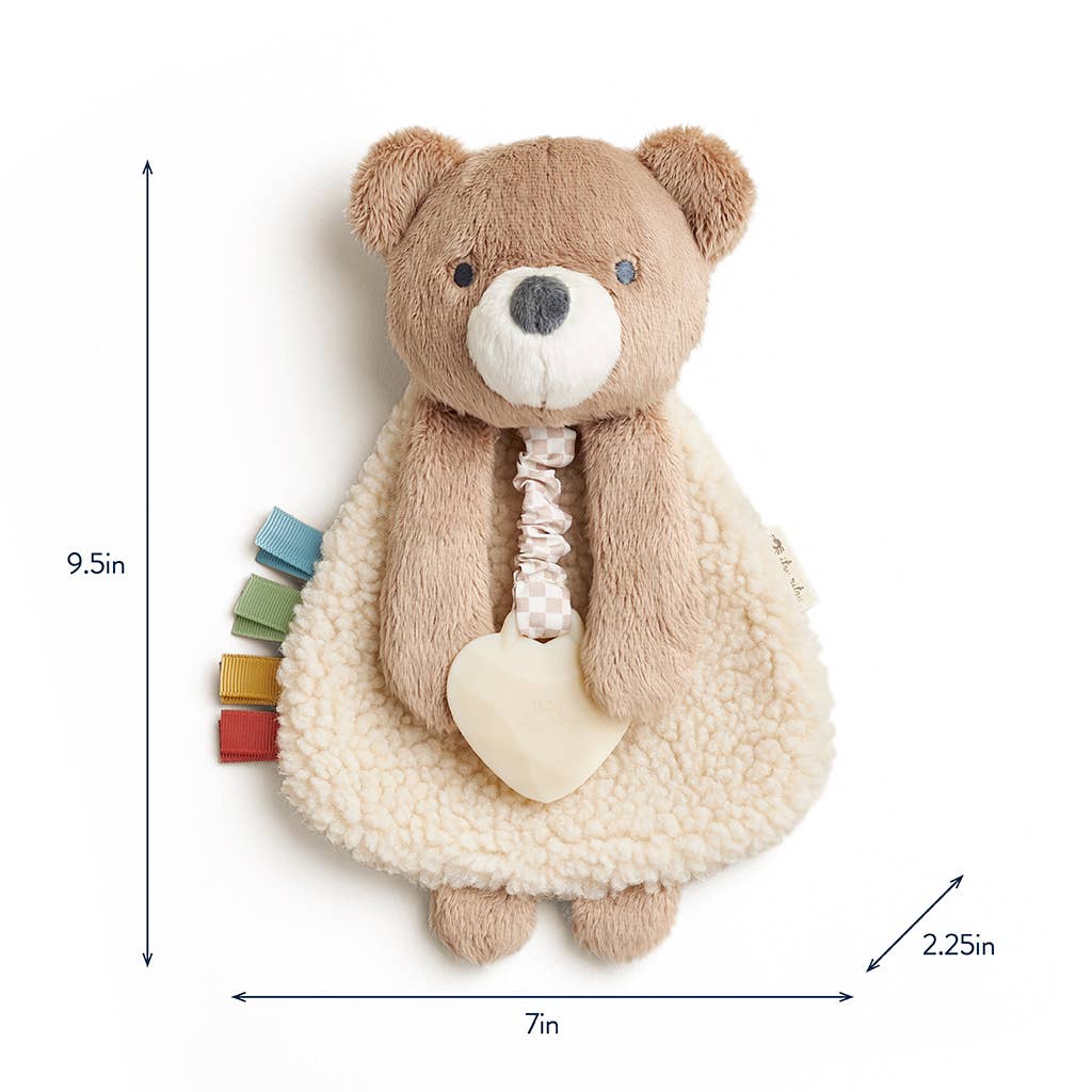 Itzy Lovey Theo Bear Plush + Teether Toy