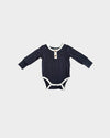 babysprouts | L/S Henley Bodysuit - Dark Gray