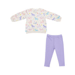 Angel Dear | French Terry Fun Unicorns Puffy Oversized Sweatshirt & Rib Legging