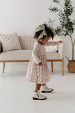 babysprouts | Long Sleeve Henley Dress - Lilac Leopard