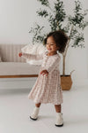 babysprouts | Long Sleeve Henley Dress - Lilac Leopard