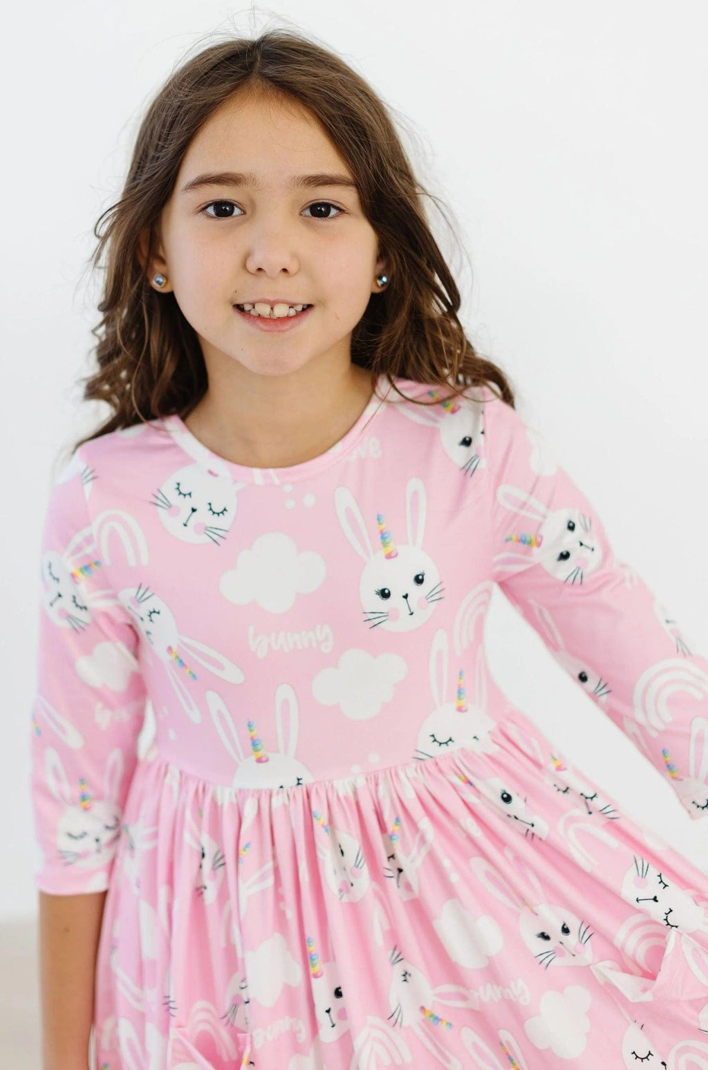 Mila & Rose | Bunny Love 3/4 Sleeve Pocket Twirl Dress