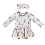 babysprouts | Ruffle Bodysuit Dress & Headband - Ribbon Ballerina