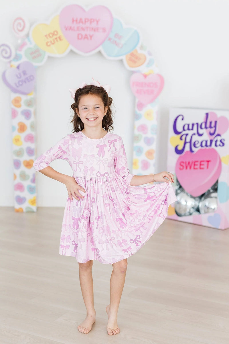 Mila & Rose | Twinkle Ties 3/4 Sleeve Pocket Twirl Dress