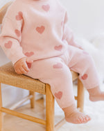 Quincy Mae | Heart Knit Pants - Bubblegum