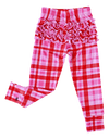 Birdie Bean | Pink/Red Plaid Leggings