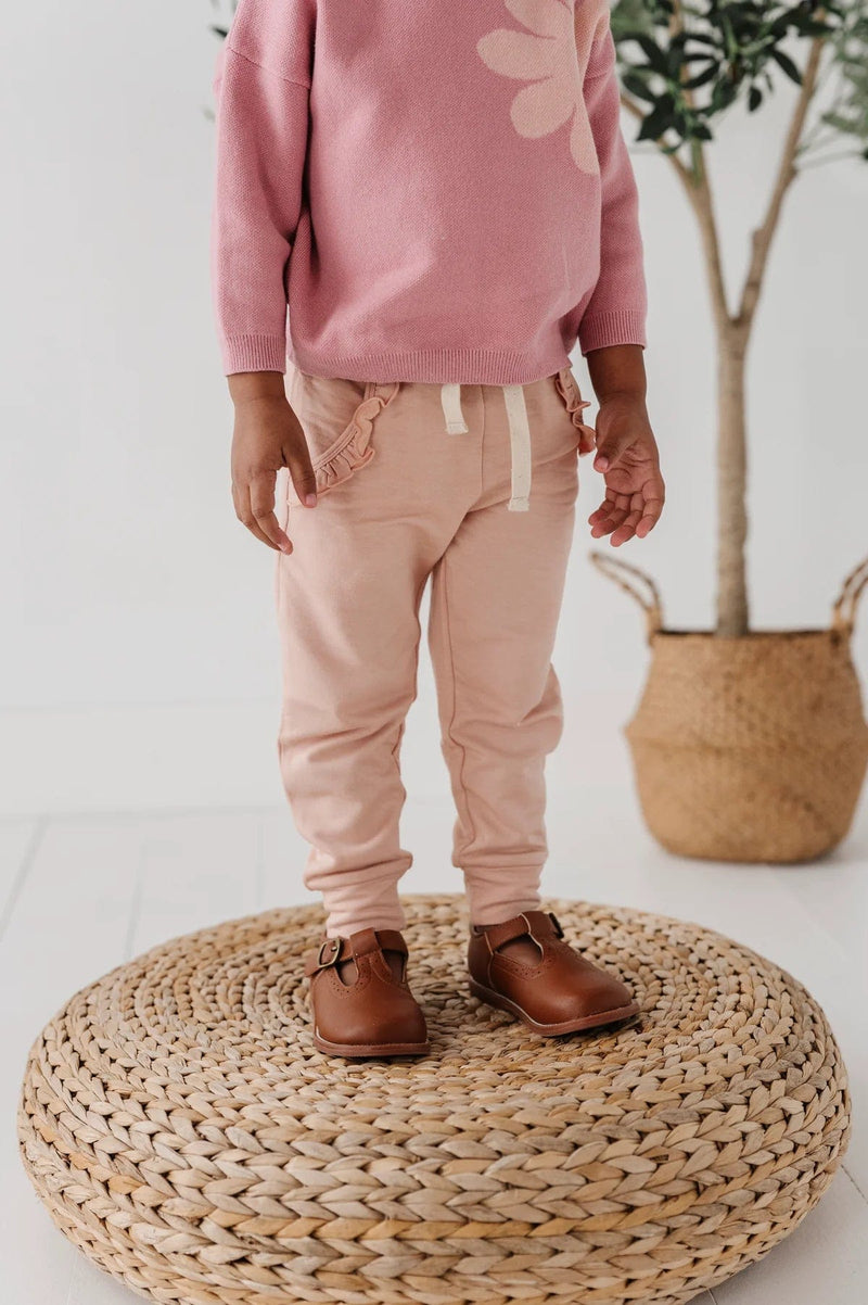 babysprouts | Ruffle Joggers - Blush