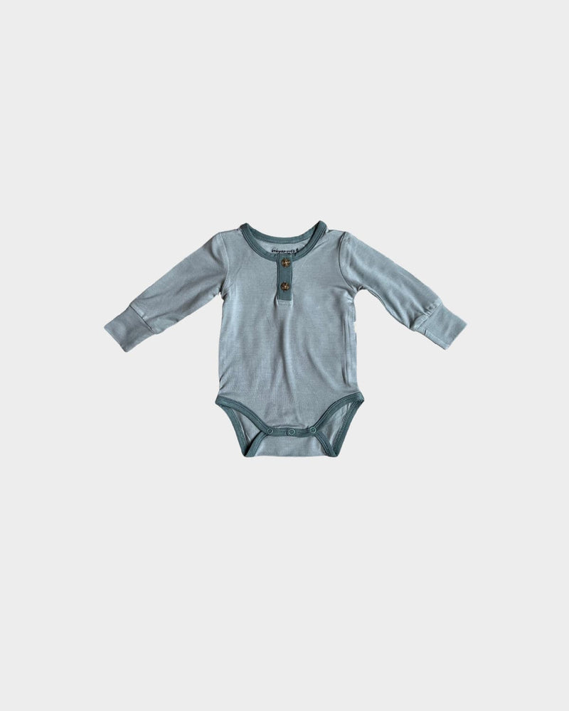 babysprouts | L/S Henley Bodysuit - Baby Blue