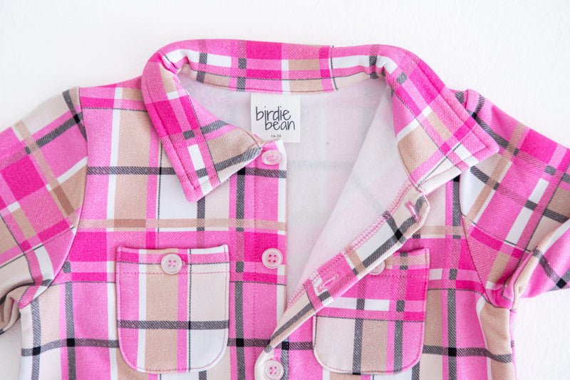 Birdie Bean | Pink Plaid Flannel