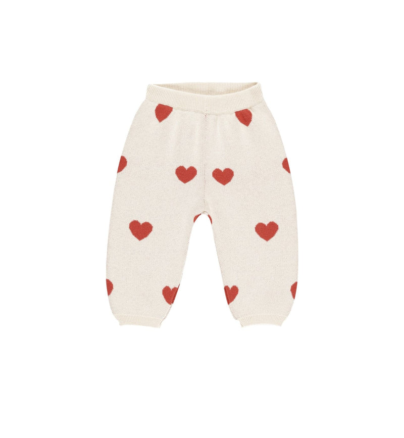 Quincy Mae | Heart Knit Pants - Ivory