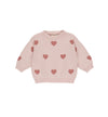 Quincy Mae | Heart Knit Sweater - Bubblegum