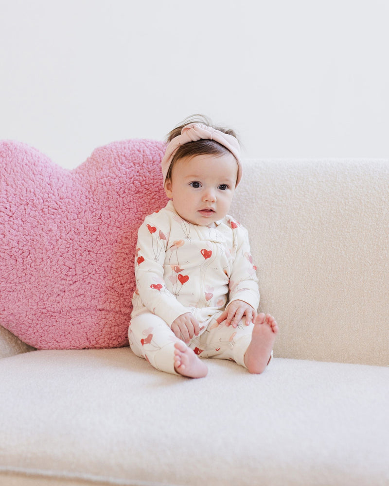 Quincy Mae | Zip Long Sleeve Sleeper - Heart Balloons