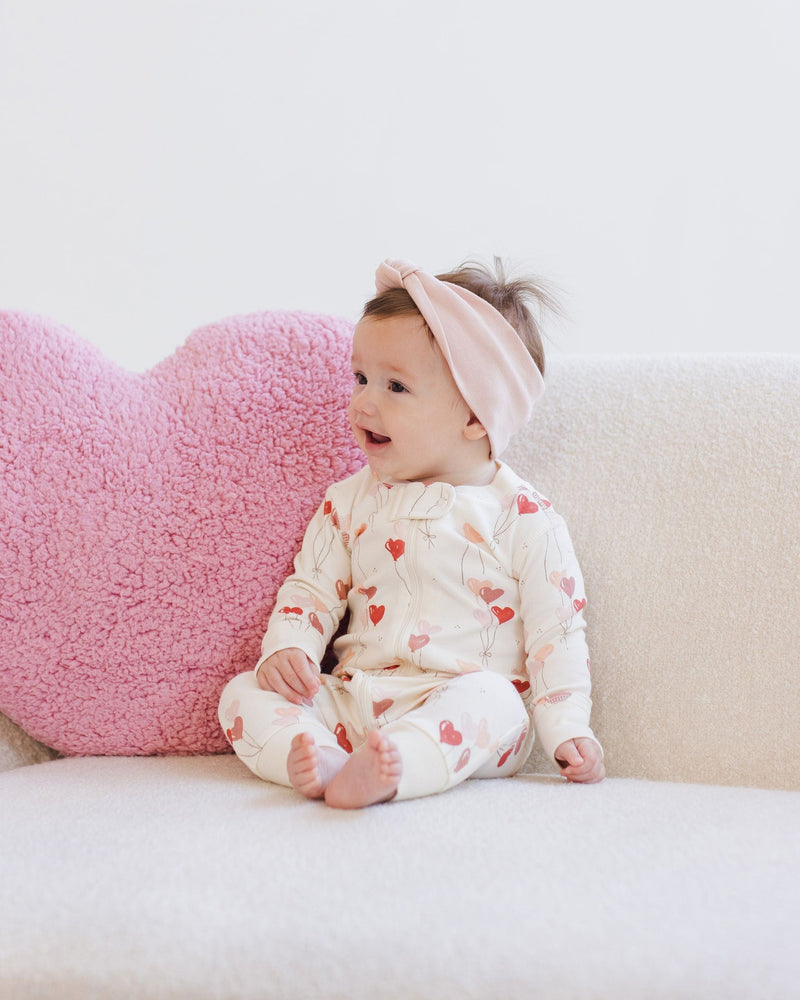 Quincy Mae | Zip Long Sleeve Sleeper - Heart Balloons