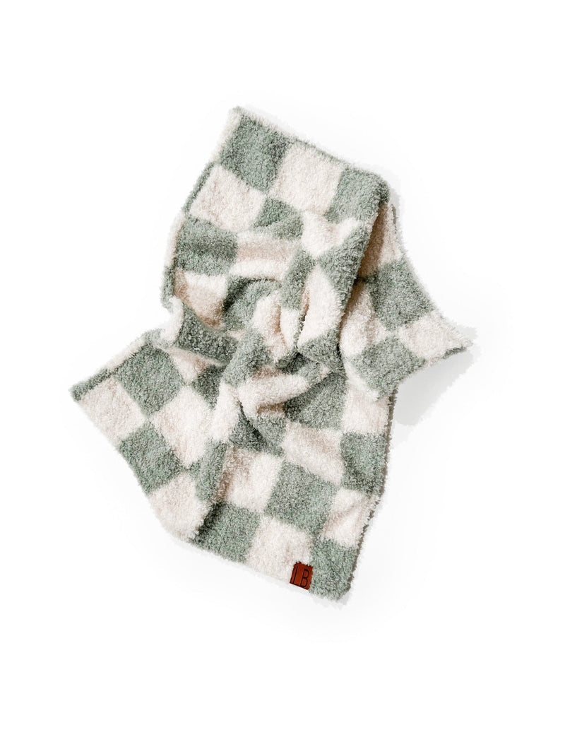Little Bipsy Plush Blanket - Aloe Check