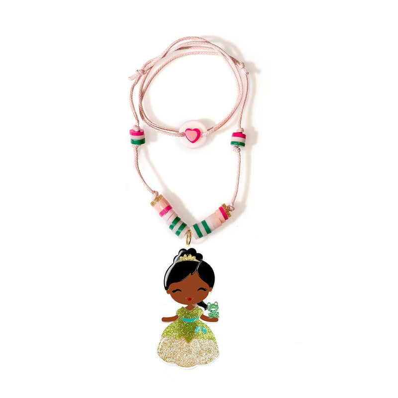 Lilies & Roses NY | Cute Doll Green Glitter Dress Beaded Necklace