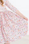 Mila & Rose | Springtime Bunnies 3/4 Sleeve Pocket Twirl Dress