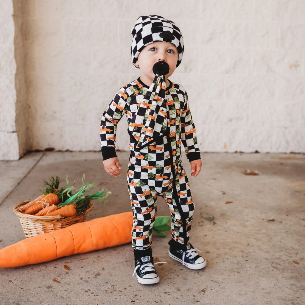 Dream Big Little Co | Racing Carrot Checkers Dream Romper