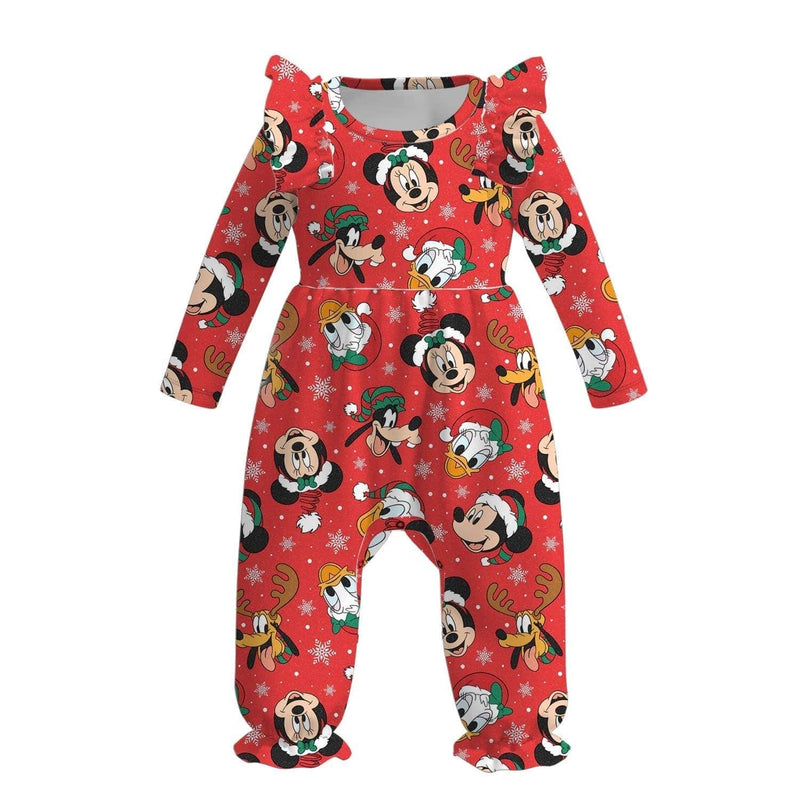 Christmas Mickey & Friends Red Ruffle Romper