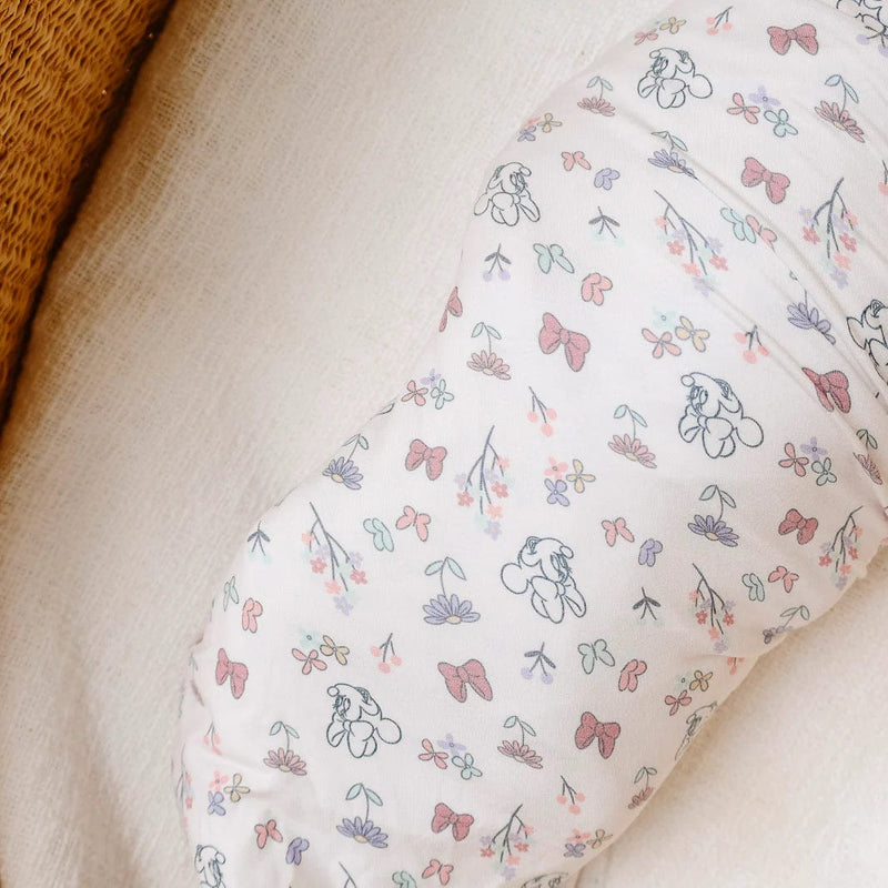 Copper Pearl | Knit Swaddle Blanket - Minnie Mouse’s Bowquet