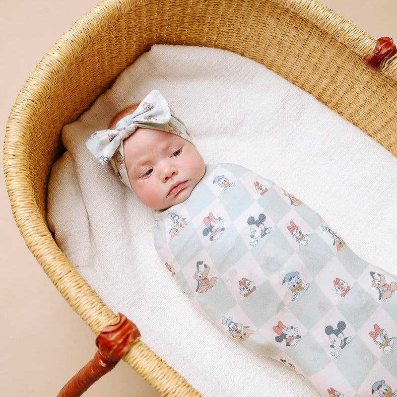 Copper Pearl | Knit Swaddle Blanket - Mickey Mouse & Friends