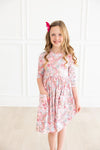 Mila & Rose | Dream Big Little One 3/4 Sleeve Pocket Twirl Dress