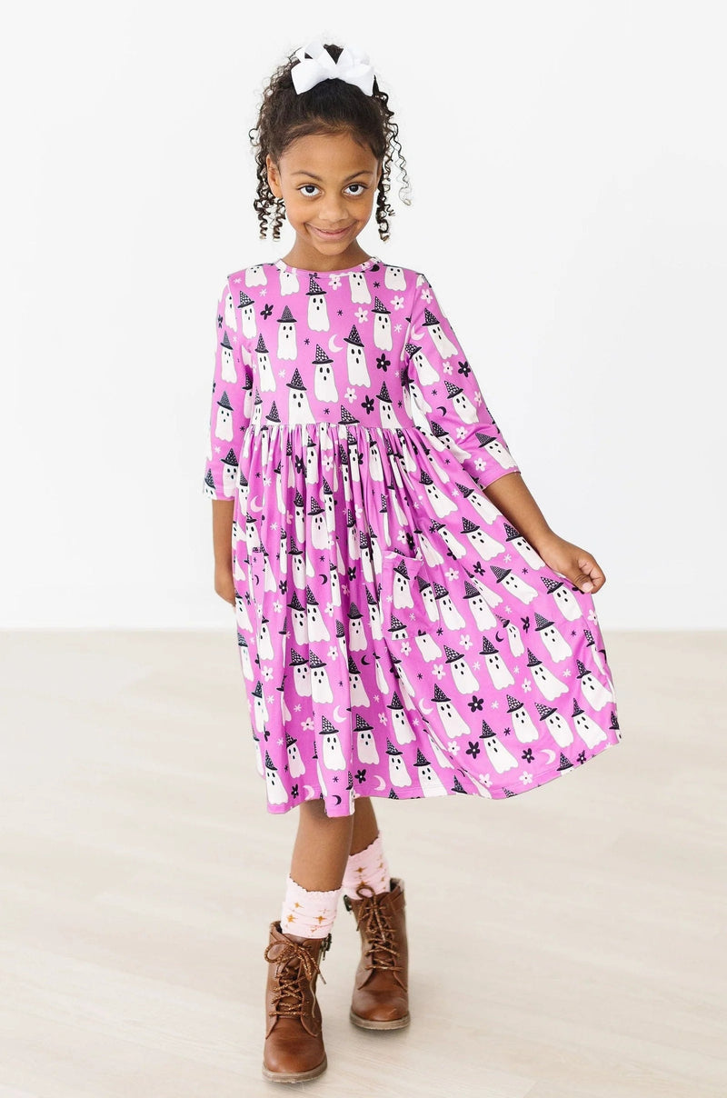 Mila & Rose | Witches Boo 3/4 Sleeve Pocket Twirl Dress