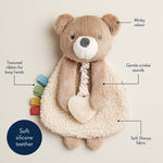 Itzy Lovey Theo Bear Plush + Teether Toy