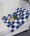 Toddler Mouse Checkered Knit blankets: Dusty Blue