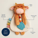 Itzy Lovey Highland Cow Plush + Teether Toy