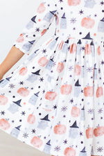Mila & Rose | Peek-A-Boo 3/4 Sleeve Pocket Twirl Dress