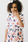 Mila & Rose | Boo Crew 3/4 Sleeve Pocket Twirl Dress