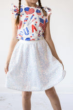 Mila & Rose | Party in the USA S/S Ruffle Tee