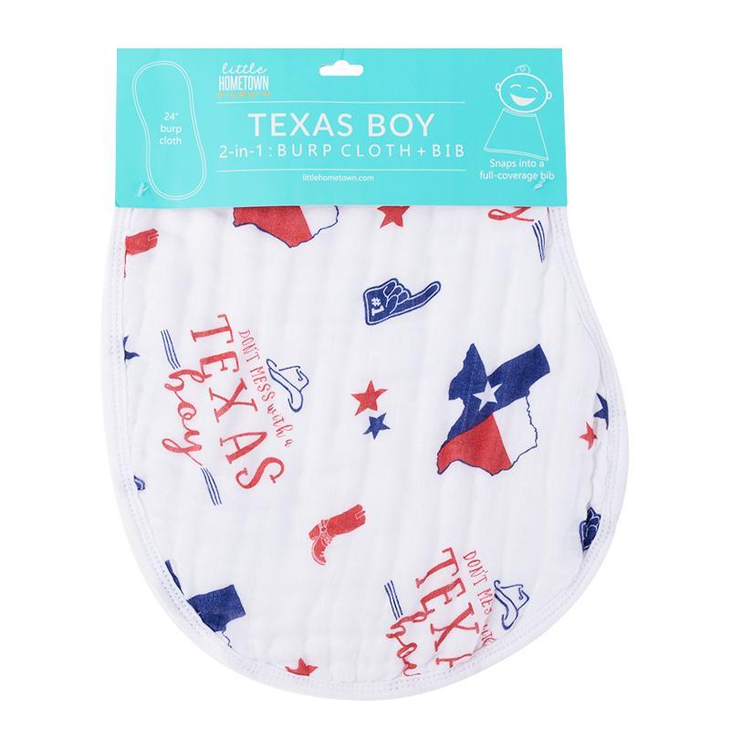Texas: 2-in-1 Burp Cloth and Bib (Boy)