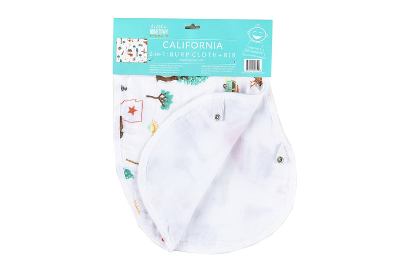 California: 2-in-1 Burp Cloth and Bib