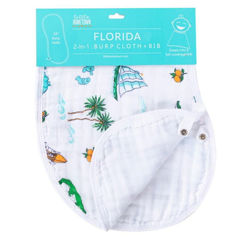 Florida: 2-in-1 Burp Cloth and Bib (Boy)