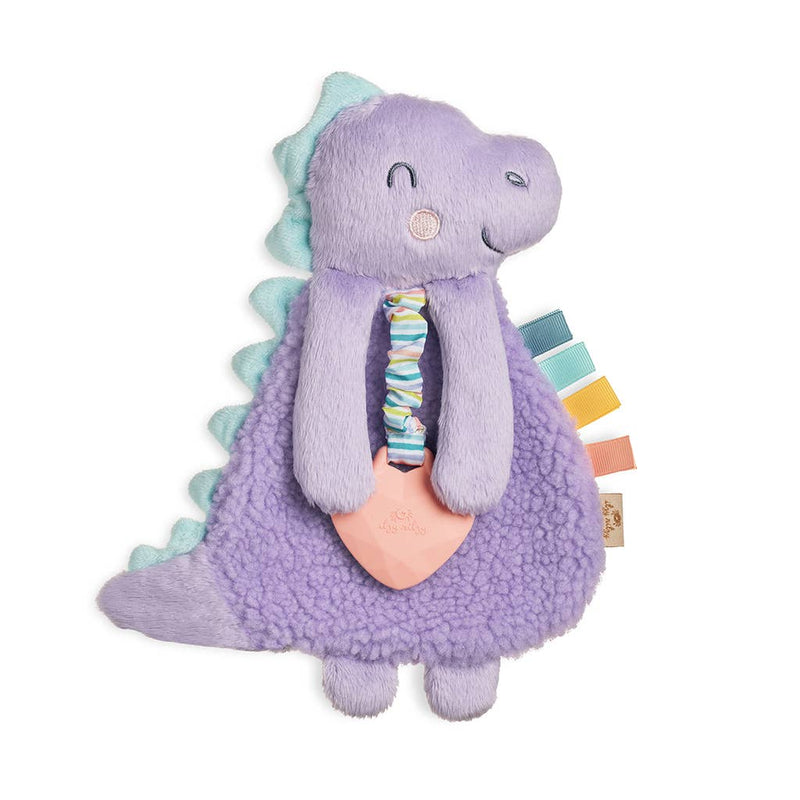 Itzy Lovey Purple Dino Plush with Silicone Teether Toy