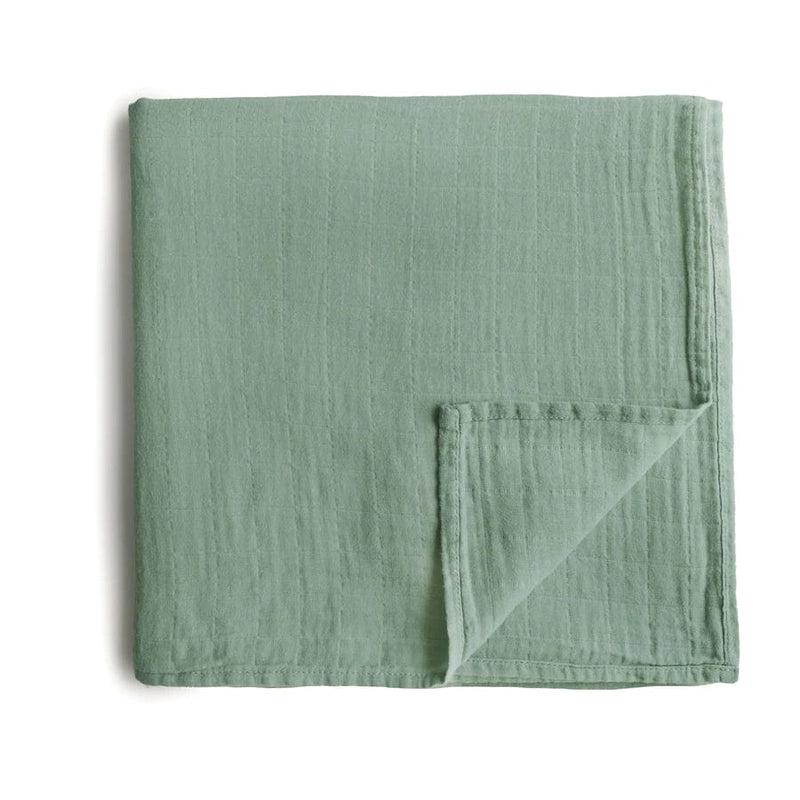 Muslin Swaddle Blanket Organic Cotton (Roman Green)