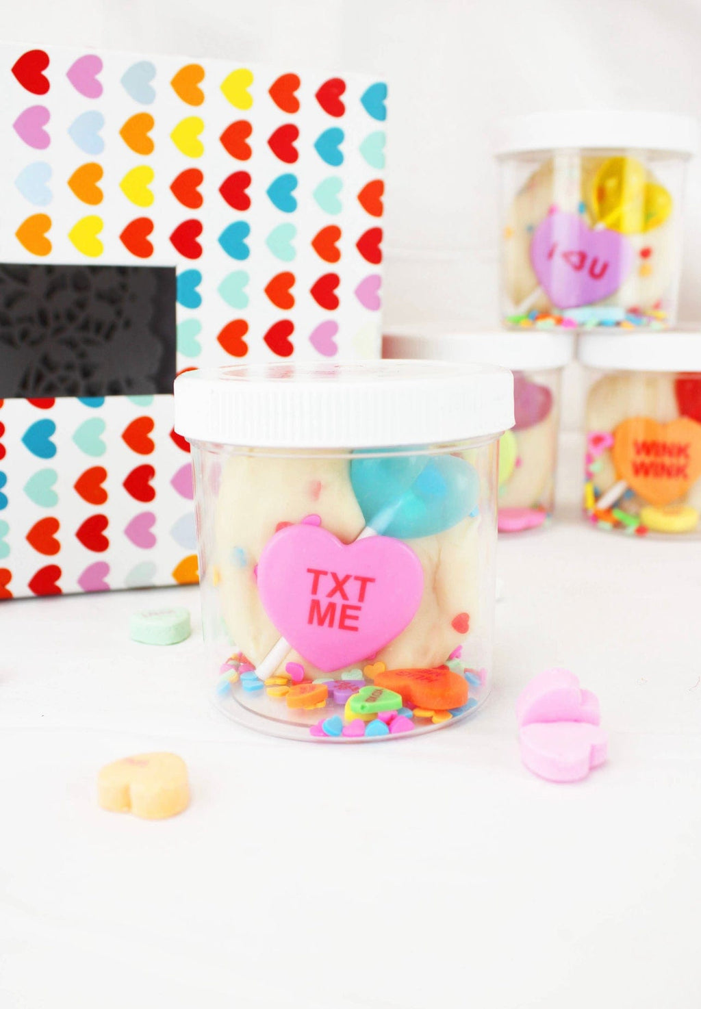 Earth Grown KidsDough | Valentines Candy Hearts Mini Dough-To-Go